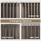 96 Inch Long Dark Brown Living Room Curtains - Image 5