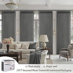 Dark Grey Memory Shaped Pinch Pleated Living Room Curtains 84 Inches Long 2 - Image 6