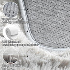Area Rugs for Bedroom Living Room, 4x6 Tie-Dyed Light Grey Fluffy Shaggy - Image 3