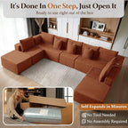 168" Cloud Sectional Couch, Comfort U Shaped Sofa - Image 3