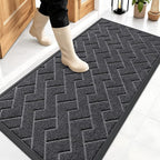 OLANLY Front Door Mat Outside 47x23, All-Season Absorbent Rubber Doormat | Grey by OLANLY