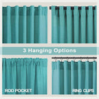 Mid Century Modern Teal Curtains 96 Inches Long 2 Panels - Image 5