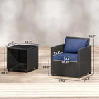 Outsunny 3 Piece Patio Furniture Set, Wicker Outdoor Bistro Set - Image 7