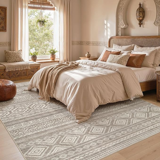 cotiled Boho 5x8 Area Rugs for Living Room: Soft Moroccan Washable Rug | Solve - Image 5