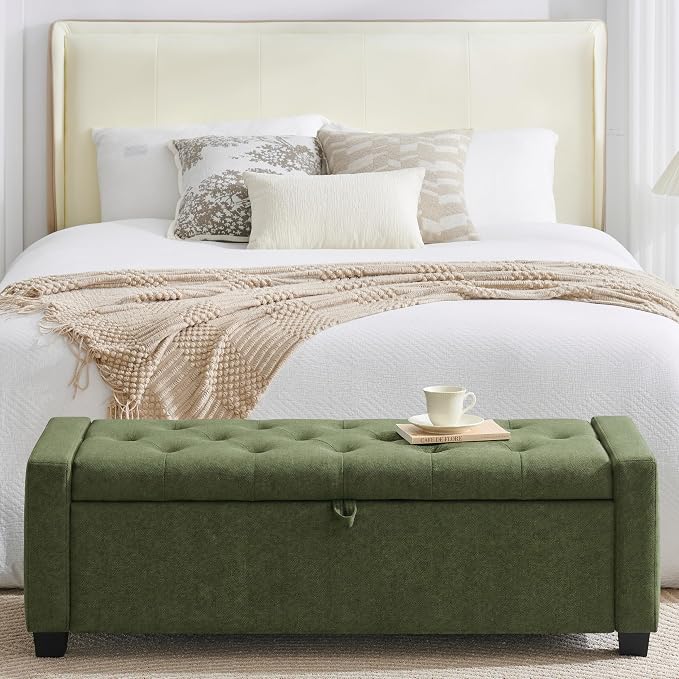 Huatean Home 48" Ottoman with Storage, Storage Ottoman Bench with Safety Hinge - Image 8