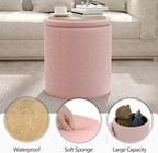 Cmishe Ottoman Poufs with Storage, Soft Upholstered Vanity Stool - Image 3