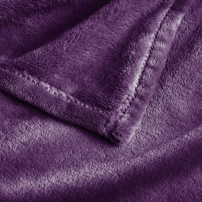 BEDELITE Fleece Blanket Soft Plush Oversized Bed Blanket Purple 120"x120" | - Image 5