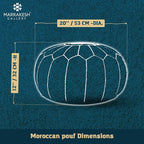 Marrakesh Gallery Genuine Leather Round Pouf Unstuffed - Image 2