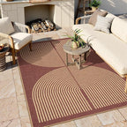 Lahome Modern Rainbow Easy Jute Outdoor Rug 5x7 - Image 2
