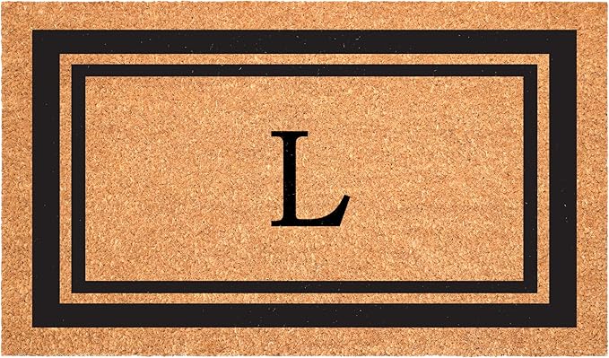 Calloway Mills 152962436L Black Border 24" x 36" Monogram Doormat by Callowaymills
