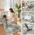 5x7 Area Rugs for Living Room, Large Washable Rug, Wheat | Rugs for Bedroom - Image 5