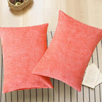 CaliTime Decorative Throw Pillow Covers 26 X 20 Inches Living Coral | Pack of 2 - Image 5