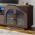 70" LED TV Stand with Storage for 75/80" TVs, Faux Marble Entertainment Center - Image 3