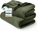 Bedsure GentleSoft Fleece Throw XL Blanket Olive Green by Unknown