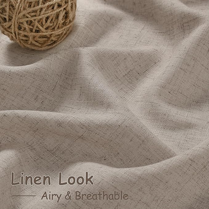 Ecru Linen Curtains 132 Inch Length - Image 3
