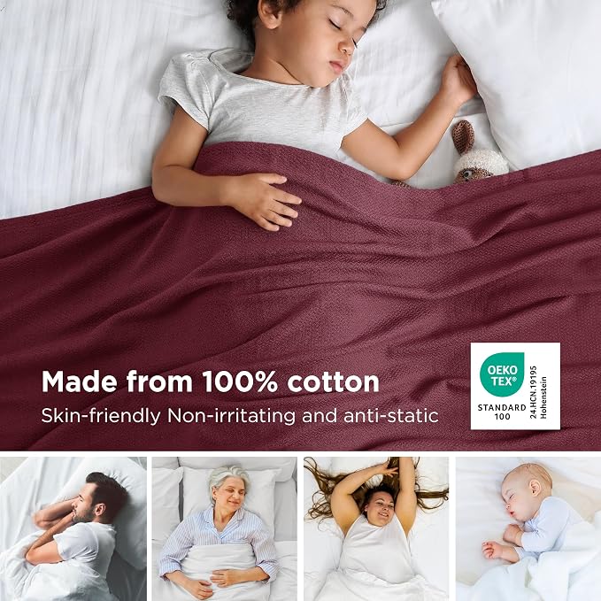 Bedsure GentleSoft 100% Cotton Large Throw Blanket - Image 2