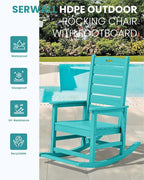 SERWALL Outdoor Rocking Chair, Oversized Rocking Chair - Image 4