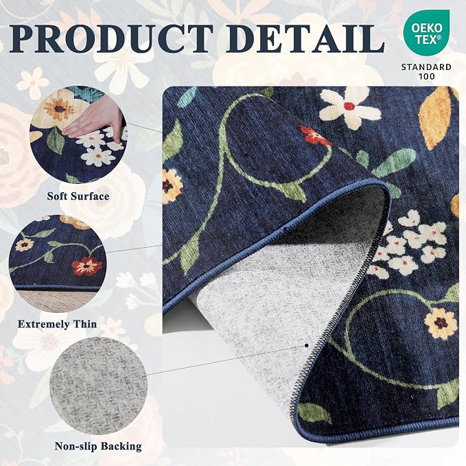 DUKINO 6ft Round Rug, Washable Circle Rug - Image 5
