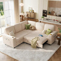 LINSY HOME Sectional Sofa with Pull Out Bed, 5 Seats Corduroy Reversible by LINSYHOME