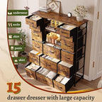 EnHomee 51" H Dresser with 15 Drawers Dresser - Image 4