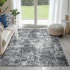 4x6 Area Rugs for Living Room Washable Bedroom Dining Room Black Grey | Modern by Aelenmu