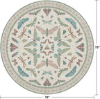 Green and Blue Insect 6ft Round Soft Rugs - Image 2