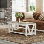 WLIVE Farmhouse Coffee Table, Modern Center Table - Image 2
