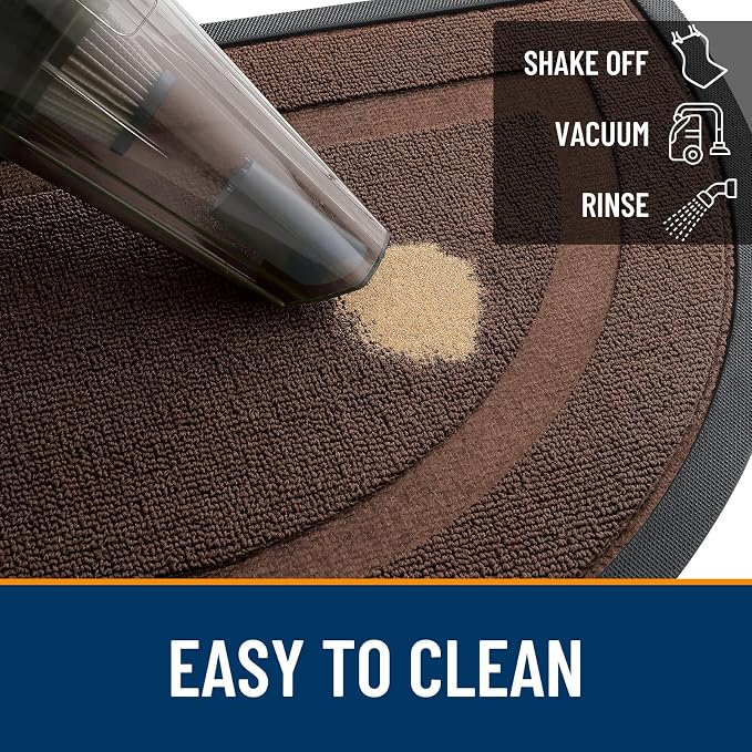 OLANLY Half Circle Front Door Mat Outside 71x23 All-Season Rubber Doormat | - Image 5