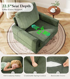 Kidirect 35.5in Corduroy Sofa Accent Chair, Tool-Free Setup Living Room Couch - Image 4