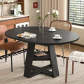 43.3in-59in Extendable Round Dining Table by Mxtxmy