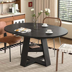 43.3in-59in Extendable Round Dining Table by Mxtxmy
