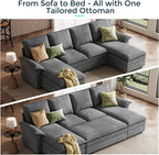 LINSY HOME Ottoman Modular for Sectional Sofa Couch, Cloud Sofa Movable Ottoman - Image 3