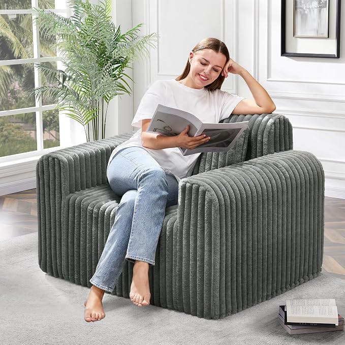 Hobestluk Single Sofa Foam Couch Sofa by YourHomeDeservesMore