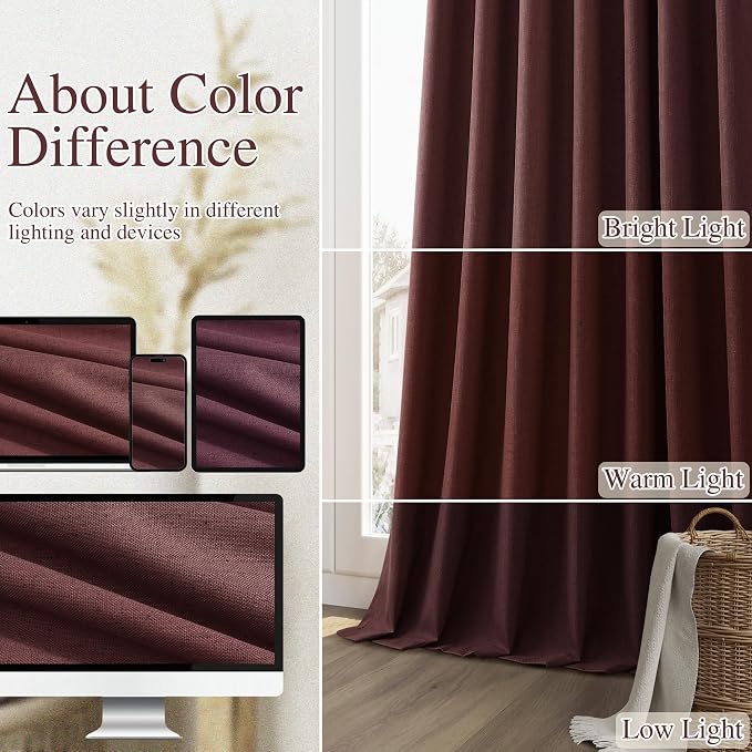100% Blackout Curtains 84 Inch Length 2 Panels Set - Image 7