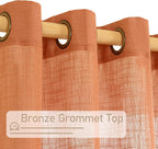 Burnt Orange Linen Curtains 48 Inch Length - Image 4