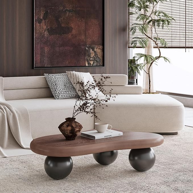 40" Cloud Coffee Table for Living Room Irregular Coffee Table Modern Low Coffee - Image 5