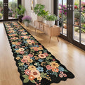 DUKINO 2.6x12 Washable Runner Rug, Floral Non Slip Long Kitchen Rug, Stain by DUKINO