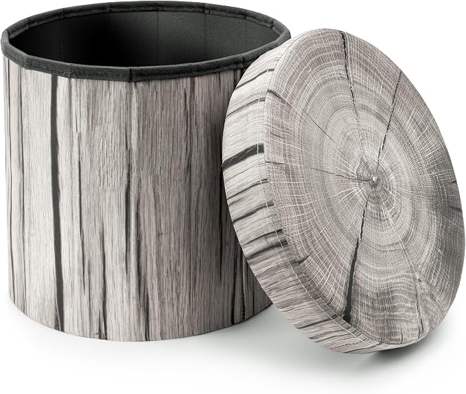 Sorbus Tree Stump Stool, Storage Ottoman 15 Inch Fake Tree Stumps Log Stool by Sorbus