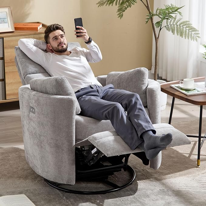 Power Recliner, Nursery Swivel Glider Rocking Chair - Image 3