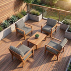 8Pcs Patio Cushion Covers Stretch Outdoor Furniture Protector Slipcovers | - Image 6