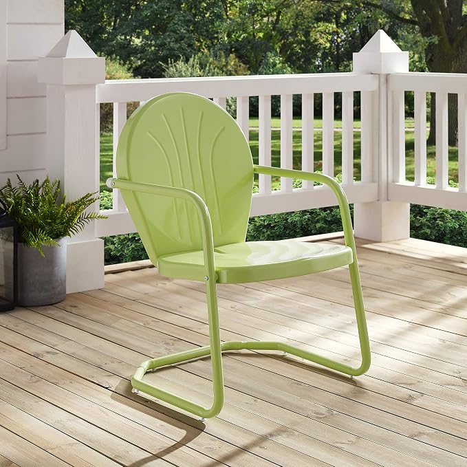 Crosley Furniture Griffith Outdoor Chair, Retro Metal Patio Chairs - Image 9