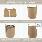 XUANGUO Cotton Rope Laundry Basket Hamper - Image 7