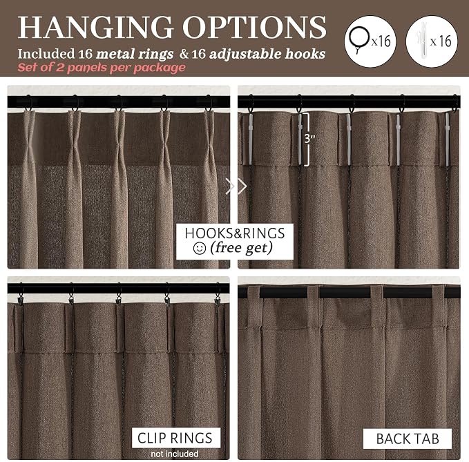 Memory Trained Pinch Pleated 102 Inch Extra Long Curtains - Image 6