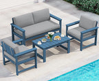 SERWALL 4 Pieces HDPE Outdoor Sofa Set by SERWALL