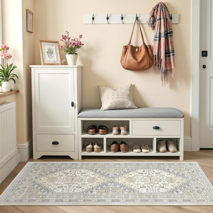 2x5 Rug Runner Non-Slip Washable Rugs by Restydon