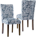 HomePop Classic Parsons Dining Chair -Denim Jacobean Print by HomePop