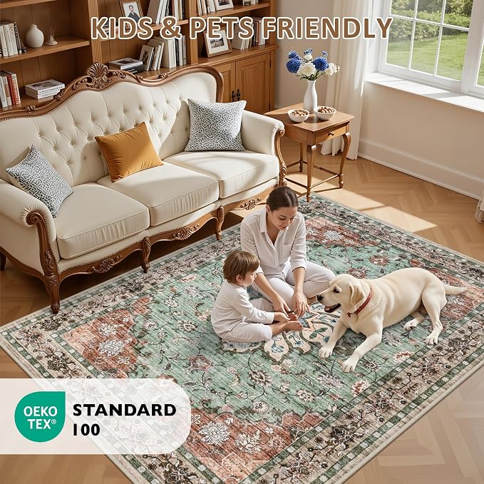 6x9 Area Rugs Living Room: Washable Rug - Image 9