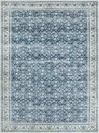 8x10 Boho Washable Area Rugs for Living Room, Dining Room-White Blue | Retro - Image 9