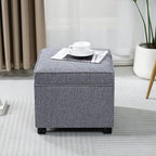 Adeco 17.5 Inch Square Storage Ottoman - Image 3