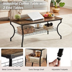 VECELO 3 Pieces Living Room Table Sets, Coffee and End Tables - Image 3